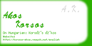 akos korsos business card